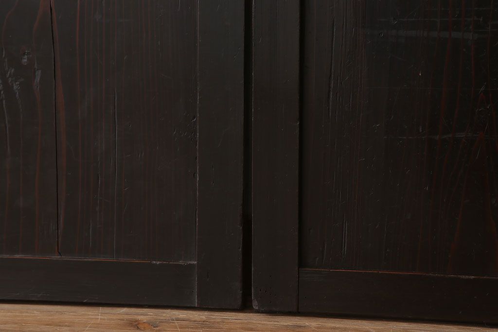 古民具・骨董　アンティークのクリアガラス帯戸4枚セット