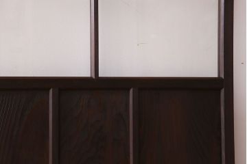 和製アンティーク　レトロな古い木のガラス戸4枚セット