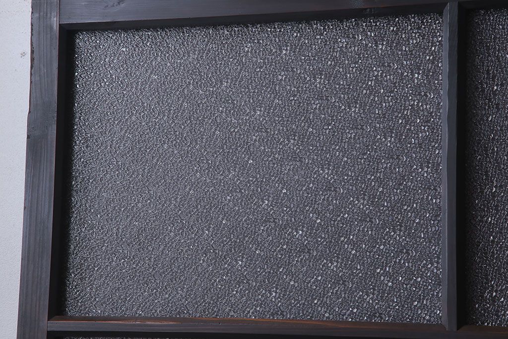 和製アンティーク　レトロな古い木のガラス戸4枚セット