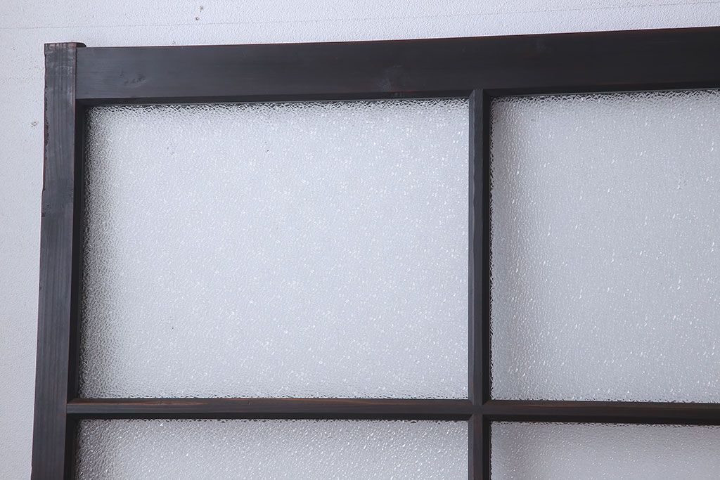 和製アンティーク　レトロな古い木のガラス戸4枚セット