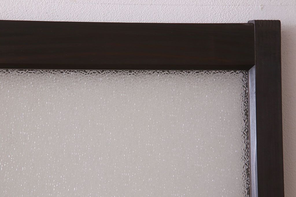 和製アンティーク　レトロな古い木のガラス戸4枚セット