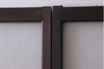 和製アンティーク　レトロな古い木のガラス戸4枚セット