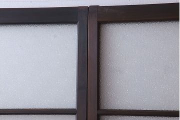 和製アンティーク　レトロな古い木のガラス戸4枚セット