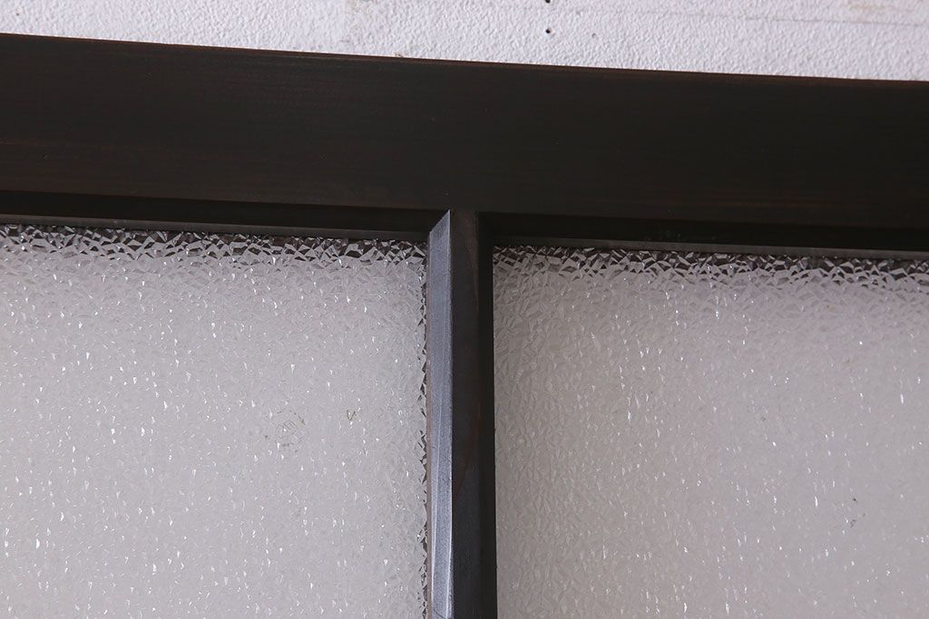 和製アンティーク　レトロな古い木のガラス戸4枚セット