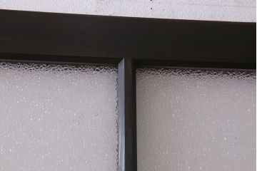 和製アンティーク　レトロな古い木のガラス戸4枚セット