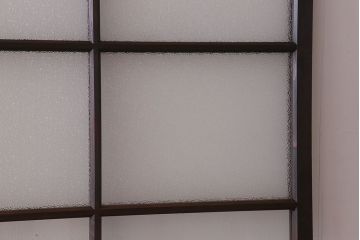 和製アンティーク　レトロな古い木のガラス戸4枚セット