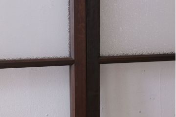 和製アンティーク　レトロな古い木のガラス戸4枚セット