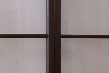 和製アンティーク　レトロな古い木のガラス戸4枚セット