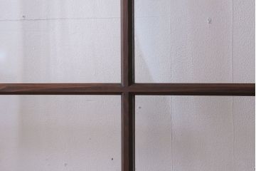 和製アンティーク　レトロな古い木のガラス戸4枚セット