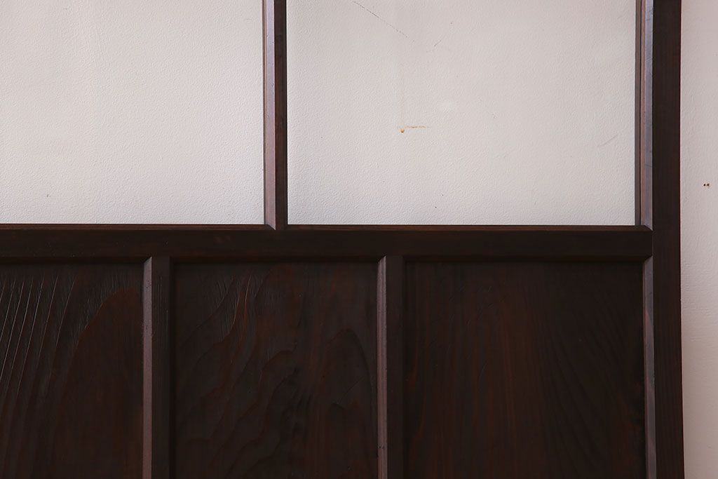 和製アンティーク　レトロな古い木のガラス戸4枚セット