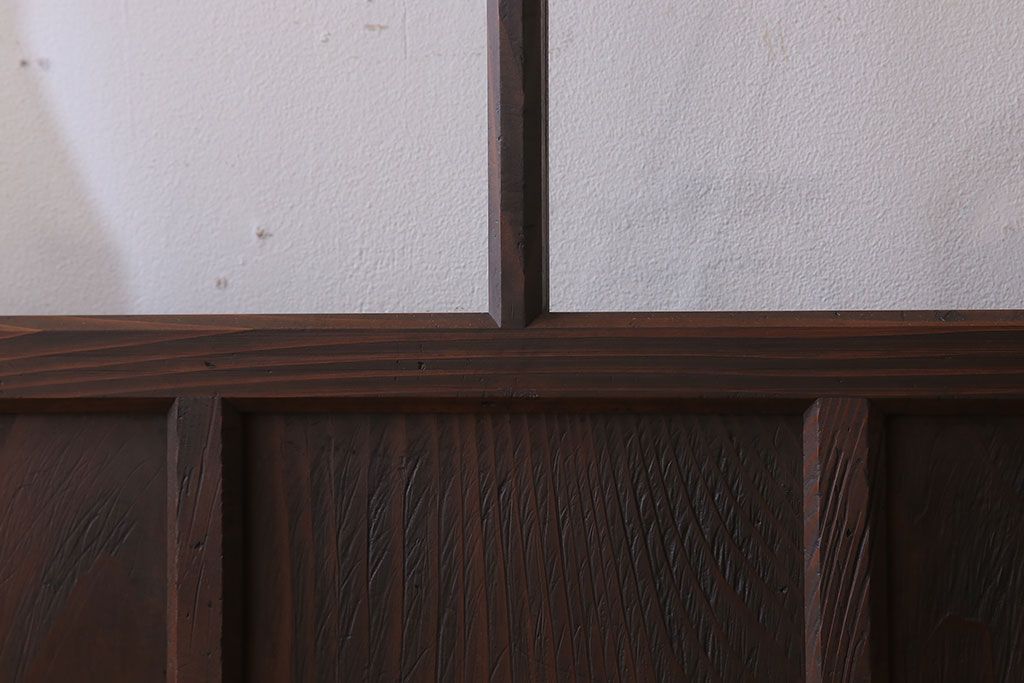 和製アンティーク　レトロな古い木のガラス戸4枚セット