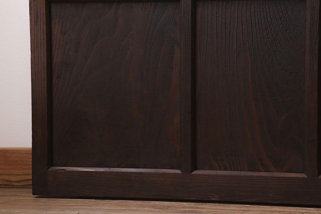 和製アンティーク　レトロな古い木のガラス戸4枚セット