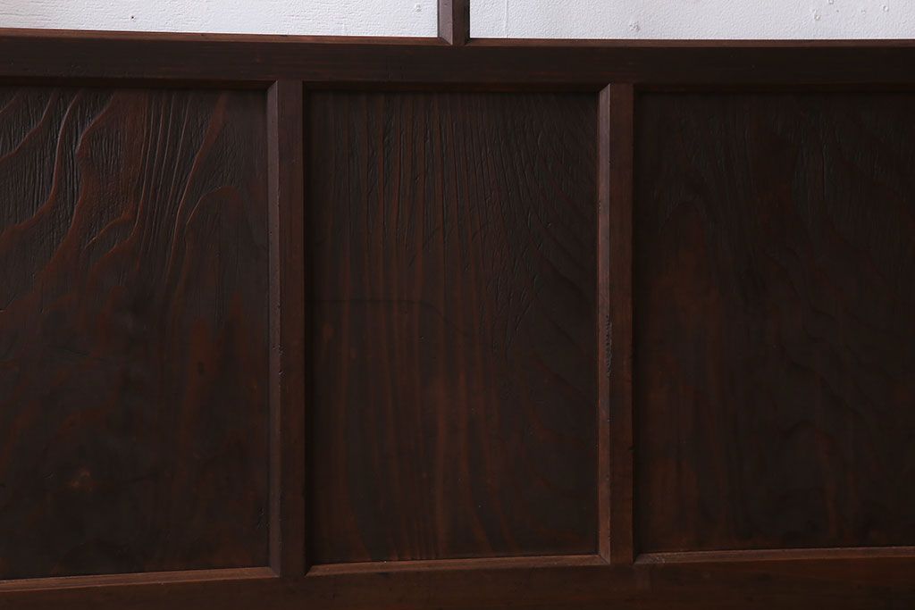 和製アンティーク　レトロな古い木のガラス戸4枚セット