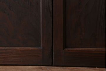 和製アンティーク　レトロな古い木のガラス戸4枚セット