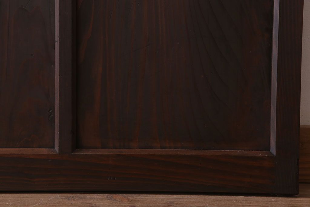 和製アンティーク　レトロな古い木のガラス戸4枚セット