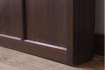 和製アンティーク　レトロな古い木のガラス戸4枚セット