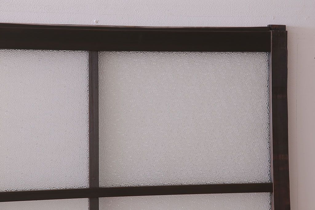 和製アンティーク　レトロな古い木のガラス戸4枚セット