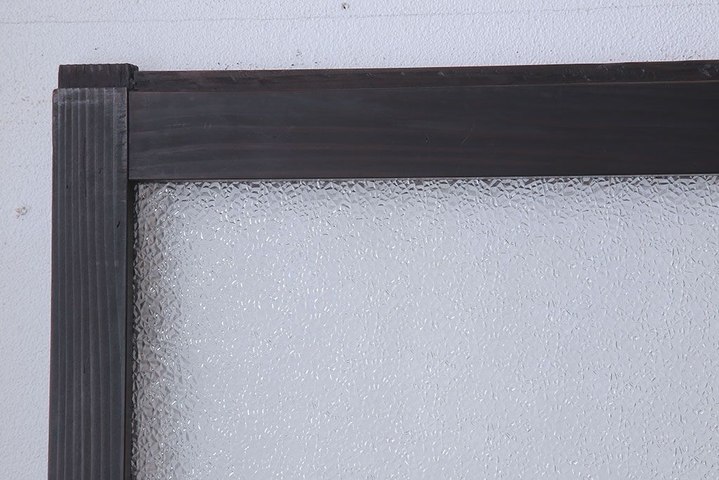 和製アンティーク　レトロな古い木のガラス戸4枚セット