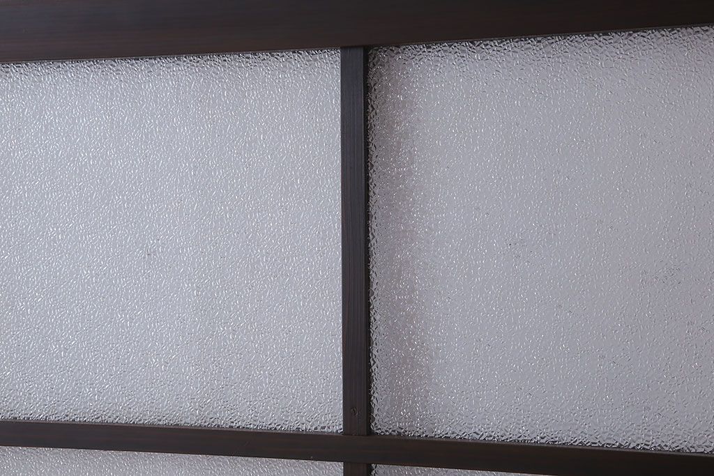 和製アンティーク　レトロな古い木のガラス戸4枚セット