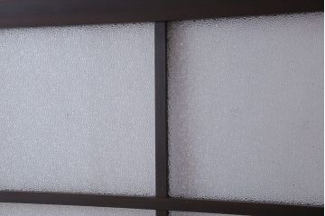 和製アンティーク　レトロな古い木のガラス戸4枚セット