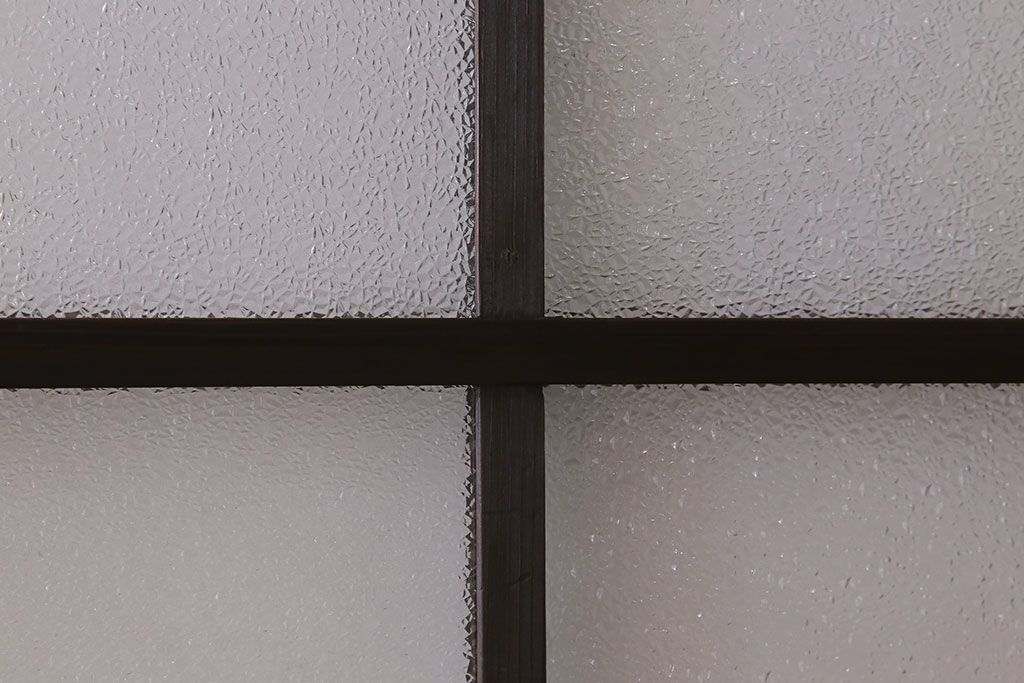 和製アンティーク　レトロな古い木のガラス戸4枚セット