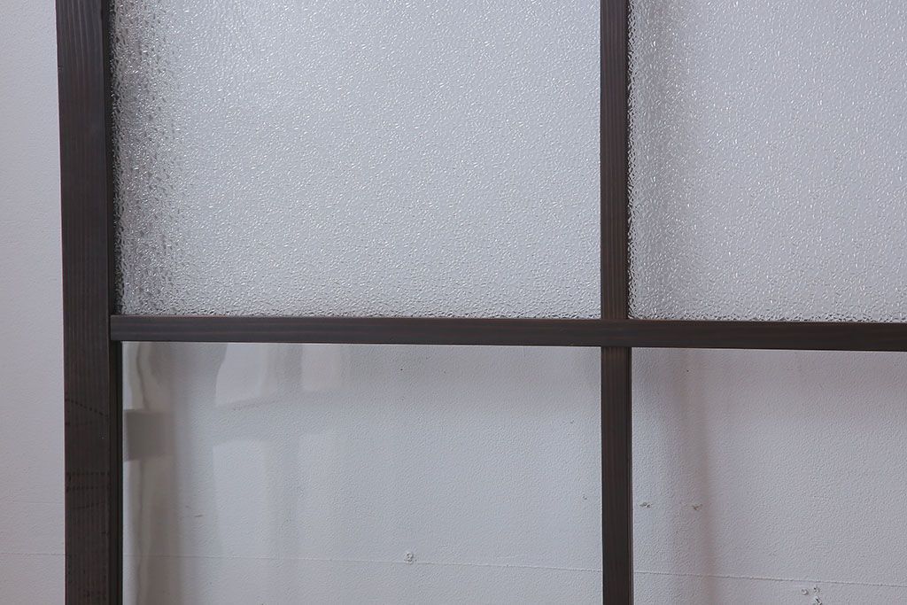 和製アンティーク　レトロな古い木のガラス戸4枚セット