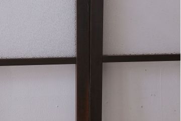 和製アンティーク　レトロな古い木のガラス戸4枚セット