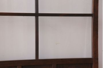 和製アンティーク　レトロな古い木のガラス戸4枚セット