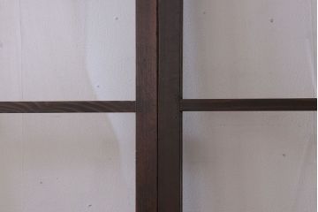 和製アンティーク　レトロな古い木のガラス戸4枚セット
