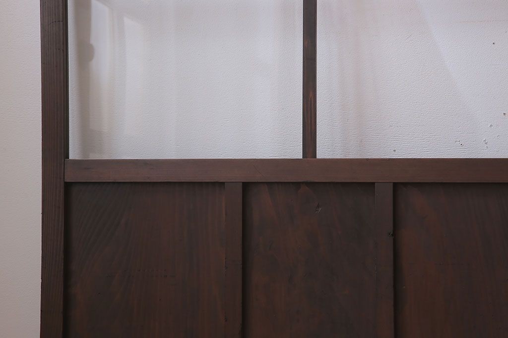 和製アンティーク　レトロな古い木のガラス戸4枚セット