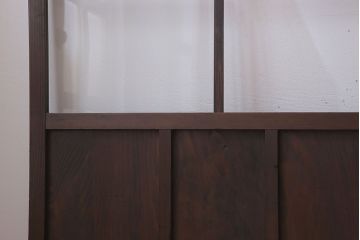 和製アンティーク　レトロな古い木のガラス戸4枚セット