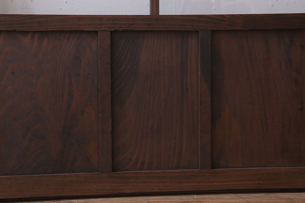 和製アンティーク　レトロな古い木のガラス戸4枚セット