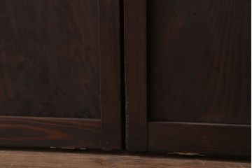 和製アンティーク　レトロな古い木のガラス戸4枚セット