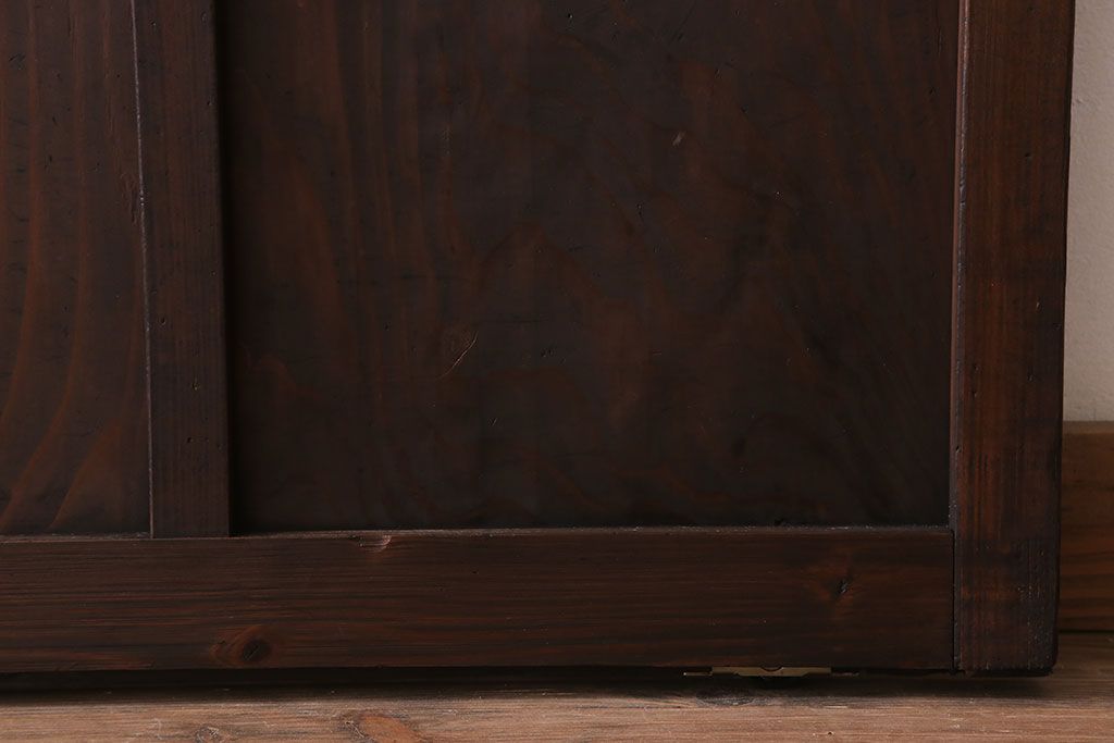 和製アンティーク　レトロな古い木のガラス戸4枚セット