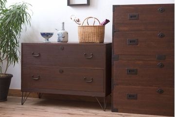 アンティーク家具　鉄脚付き!古い桐箪笥ローボード(2)