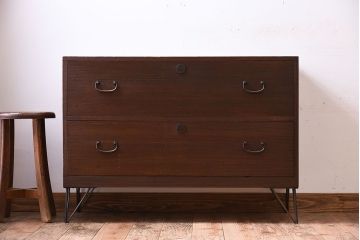 アンティーク家具　鉄脚付き!古い桐箪笥ローボード(2)