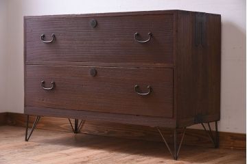 アンティーク家具　鉄脚付き!古い桐箪笥ローボード(2)