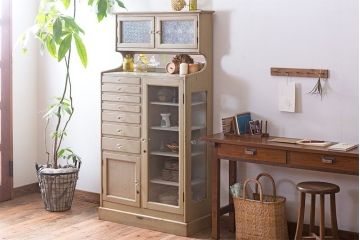 アンティーク家具　オリジナルペイント　デンタルキャビネット(ケビント)