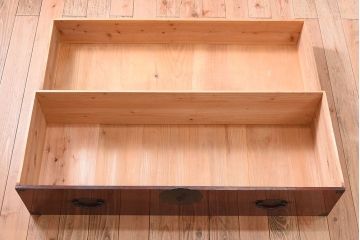 アンティーク家具　前面栗材!桜丸金具の時代箪笥ローボード(米沢箪笥・衣装箪笥)(2)