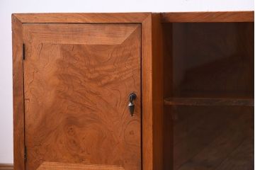 アンティーク家具　総欅材!木目が美しい和モダンな脚付きローボード