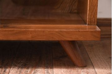 アンティーク家具　総欅材!木目が美しい和モダンな脚付きローボード
