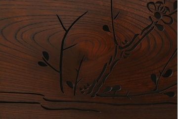 古民具・骨董　最高級品!透かし彫りが美しい欅一枚板の欄間