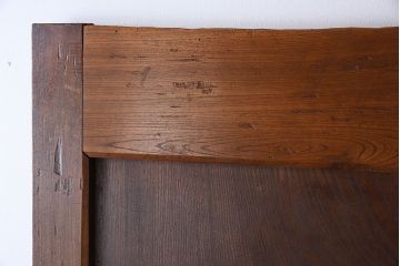 明治大正期　総欅材!鏡板一枚板のアンティーク幅狭蔵戸(玄関戸)