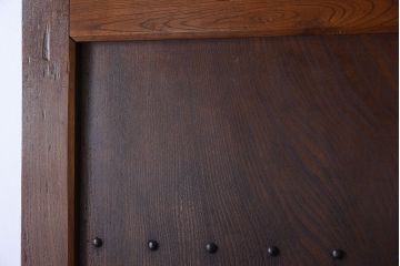 明治大正期　総欅材!鏡板一枚板のアンティーク幅狭蔵戸(玄関戸)