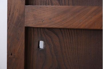 明治大正期　総欅材!鏡板一枚板のアンティーク幅狭蔵戸(玄関戸)