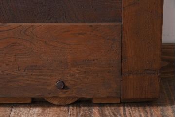 明治大正期　総欅材!鏡板一枚板のアンティーク幅狭蔵戸(玄関戸)