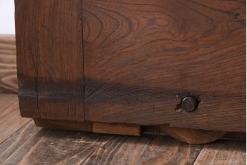 明治大正期　総欅材!鏡板一枚板のアンティーク幅狭蔵戸(玄関戸)