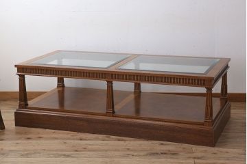 DREXEL HERITAGE(ドレクセルヘリテイジ)USA　CAMEO　特注品　ガラス天板のセンターテーブル(カクテルテーブル)(定価約100万円)