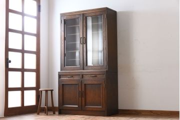 中古　永田良介商店　高級品!831型2枚扉食器棚(カップボード)(定価約49万7千円)