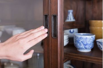 アンティーク家具　明治大正期　アンティーク　二段重ね関西収納棚